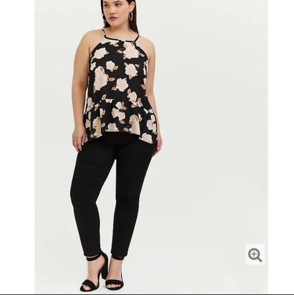 Torrid Size 4 Floral Peplum Shirt - Picture 3 of 9